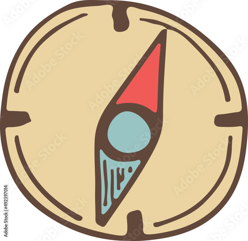 Hand-drawn compass illustration, Travel element, Adventure theme
