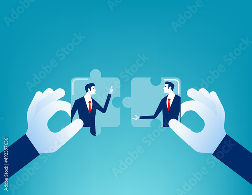 Connections and contacts as society collaboration. Business cooperation offer vector illustration