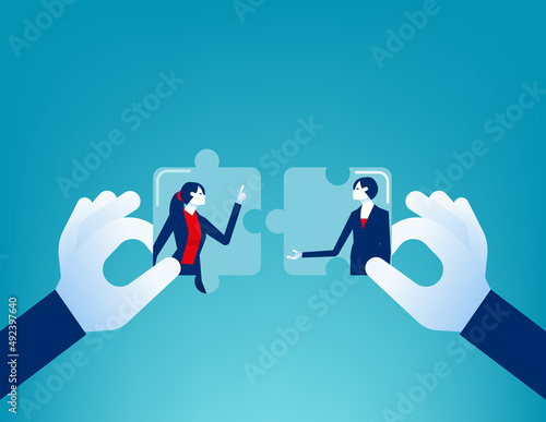 Connections and contacts as society collaboration. Business cooperation offer vector illustration