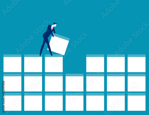 Consistency and stability with constant performance person. Business vector illustration concept