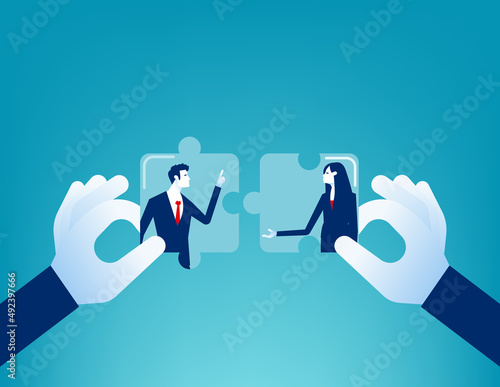 Connections and contacts as society collaboration. Business cooperation offer vector illustration
