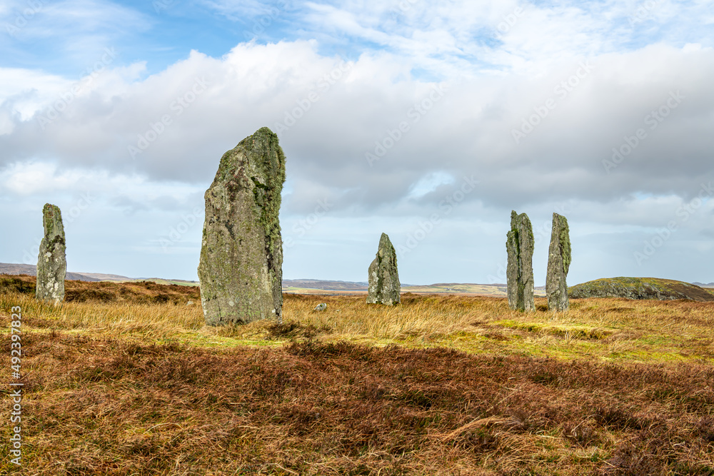 Callanish 4 Standing Stone Circle, Beside Loch Ceann Hulabhaig on the  Isle of Lewis, Scotland
