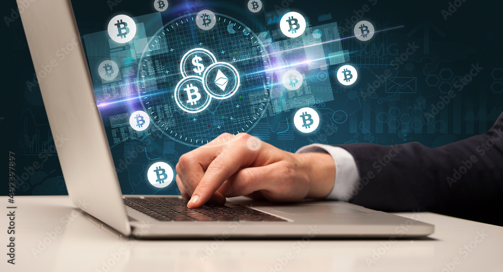 business hand working in stock market business hand working in stock market