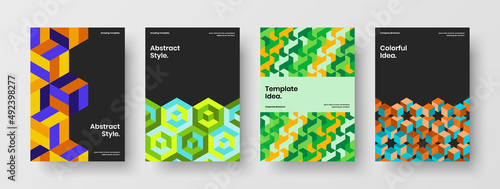 Wallpaper Mural Fresh company cover vector design concept collection. Trendy mosaic pattern pamphlet template bundle. Torontodigital.ca