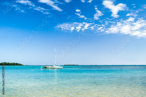 Sailboat on the lagoon, Bora Bora, French Polynesia