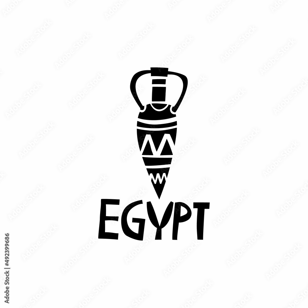 Vector hand drawn symbol of Egypt. Travel illustration of Arab Republic of Egypt signs. Hand drawn lettering illustration. Ancient Egyptian landmark logo Vector hand drawn symbol of Egypt. Travel illustration of Arab Republic of Egypt signs. Hand drawn lettering illustration. Ancient Egyptian landmark logo