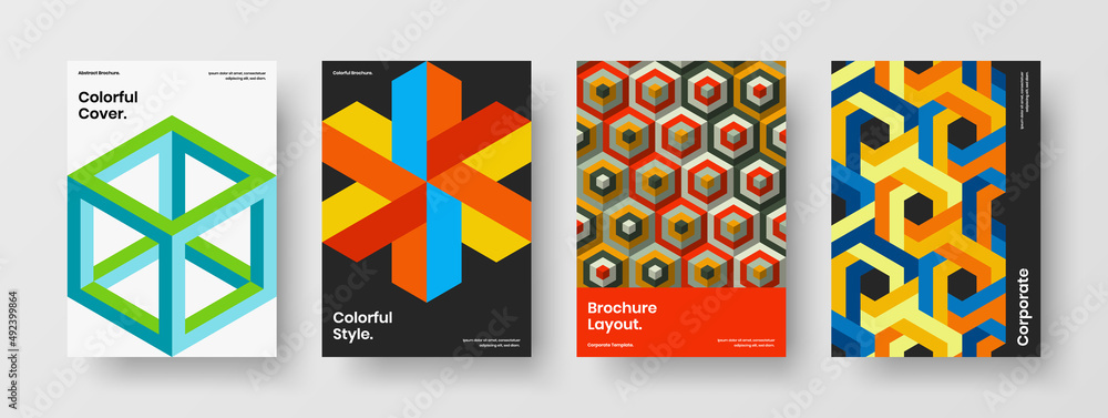 Clean placard vector design layout bundle. Creative geometric pattern company cover template set. Clean placard vector design layout bundle. Creative geometric pattern company cover template set.