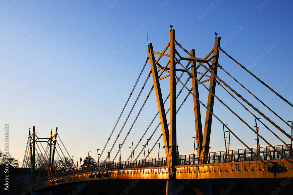 Pietonal bridge over Mures river in Arad, Romania Pietonal bridge over Mures river in Arad, Romania