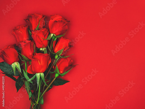 Birthday card on a red background,Valentine's Day card. The concept of celebration. The concept of celebration. Happy Valentine's day. Festive bright background. 