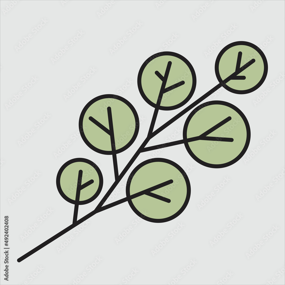 simplicity floral leaf drawing flat design.