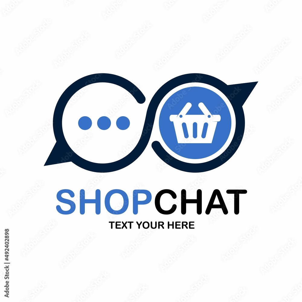 Shopping chat vector logo template. This design use speak and bag store symbol. Suitable for business. Shopping chat vector logo template. This design use speak and bag store symbol. Suitable for business.