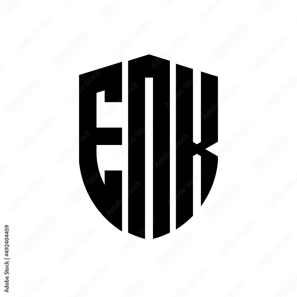 ENK letter logo design. ENK modern letter logo with black background