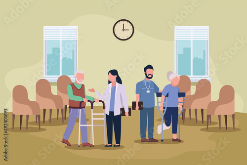 old couple with geriatric medics