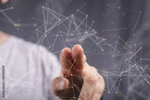 Concept of big data, machine learning, artificial intelligence, hyper loop