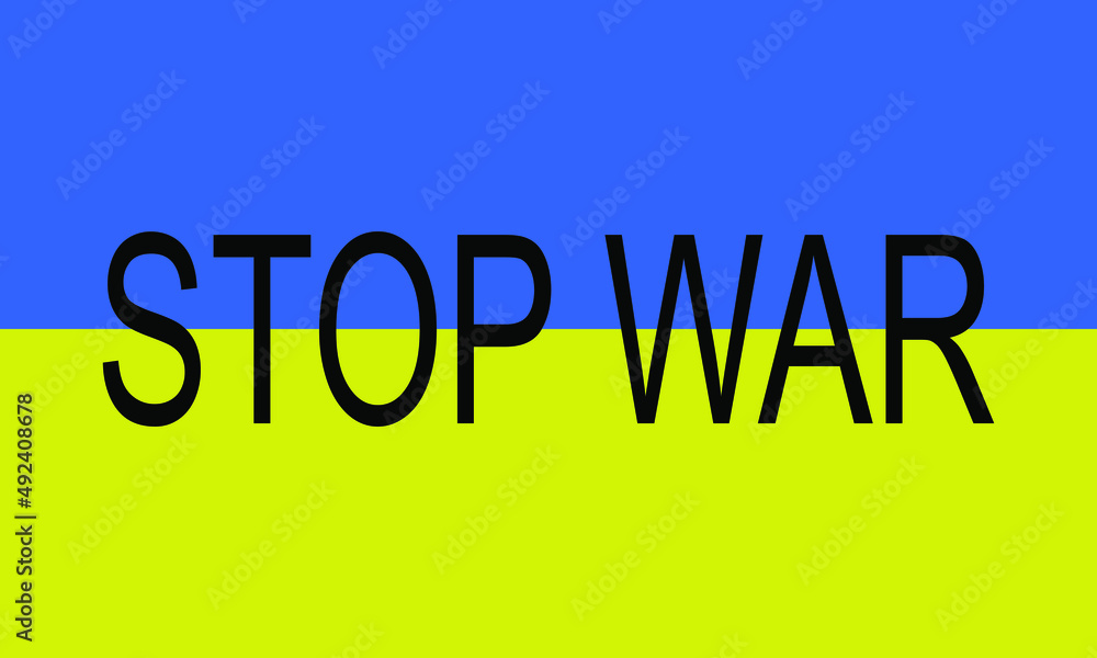 Fototapeta premium Flag of Ukraine. Concept Vector Illustration. No War. Pray for Peace and Save Ukraine