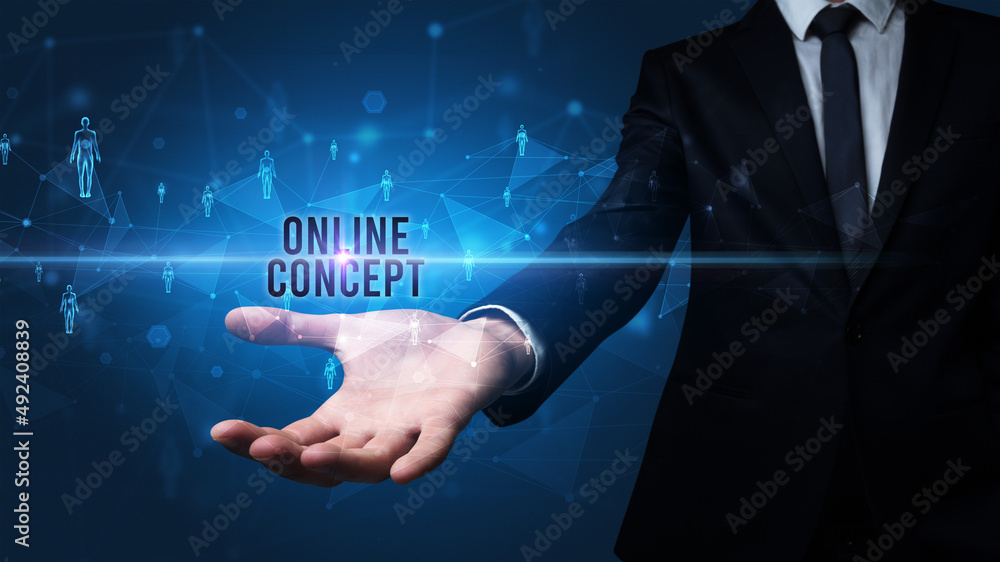 Hand holding social media related inscription Hand holding social media related inscription