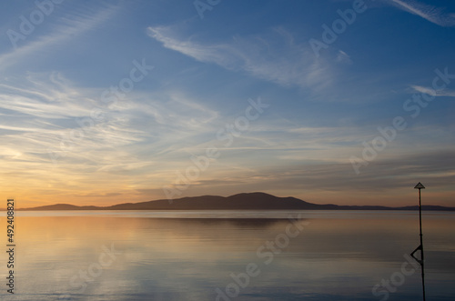 Siloth Sunset over the sea Lake District Cumbria England UK photo
