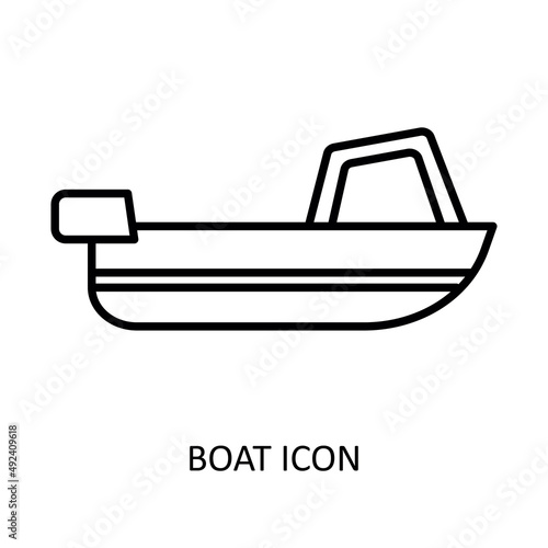 Vector illustration with boat. Linear drawing