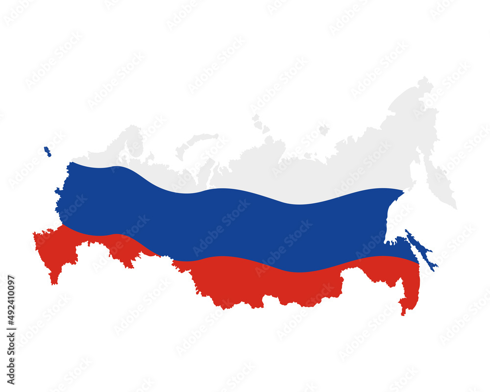 Fototapeta premium russian flag in map