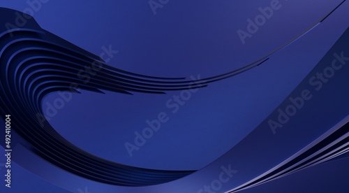 3D illustration of blue sur...