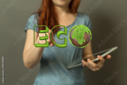 Eco inscription word on the...