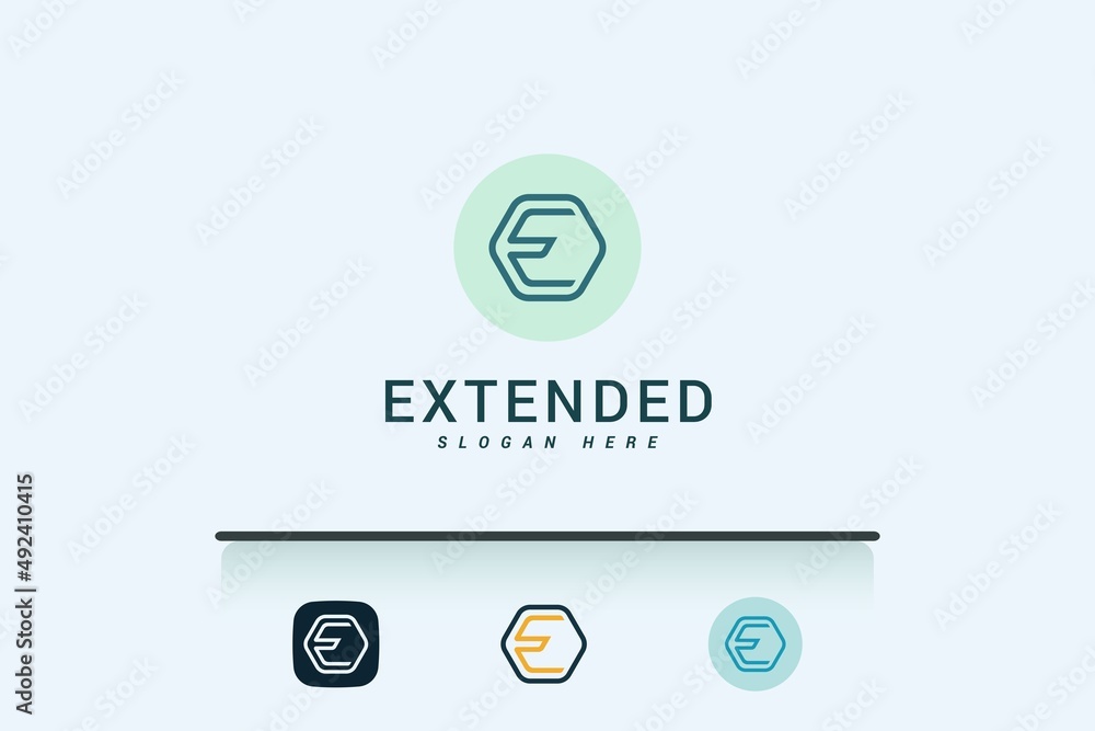 Letter E line art minimal logo Letter E line art minimal logo