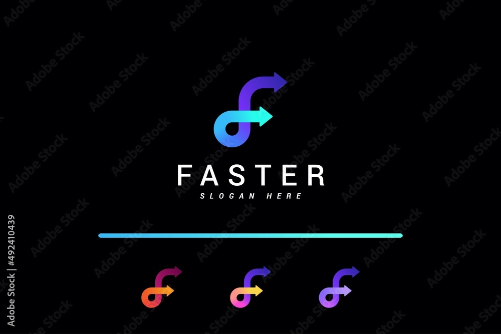 Letter f creative arrow colorful logo Letter f creative arrow colorful logo
