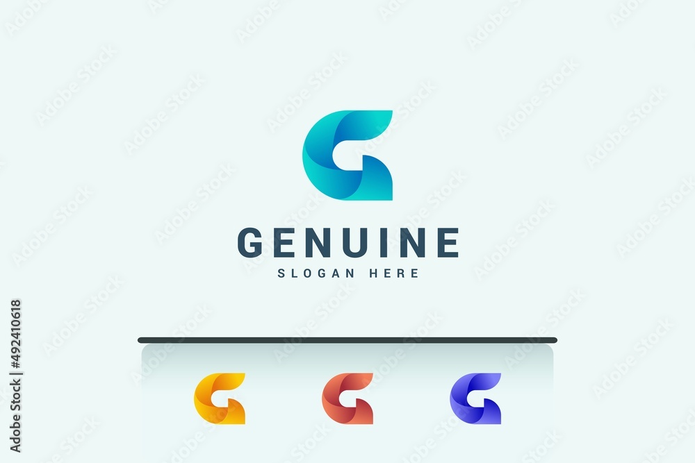 Letter G simple gradient color logo