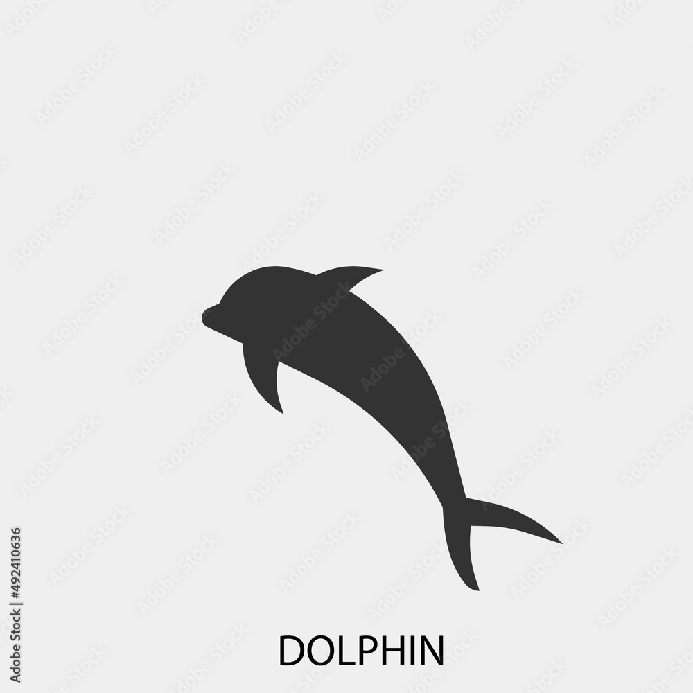 Fototapeta premium dolphin vector icon illustration sign 