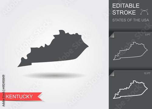 Stylized map of the U.S. state of Kentucky vector illustration