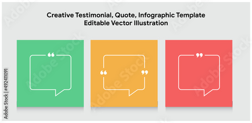 Creative Testimonial, Quote , Infographic Template Editable Vector Illustration
