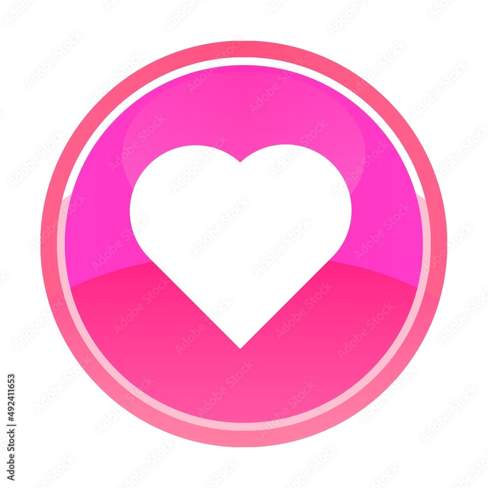 Coeur, bouton d’application mobile rose Coeur, bouton d’application mobile rose