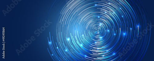 Visualization of large amounts of data in the form of circles. File structuring. Data algorithms, machine learning. The visual concept of the array. Big data complex.