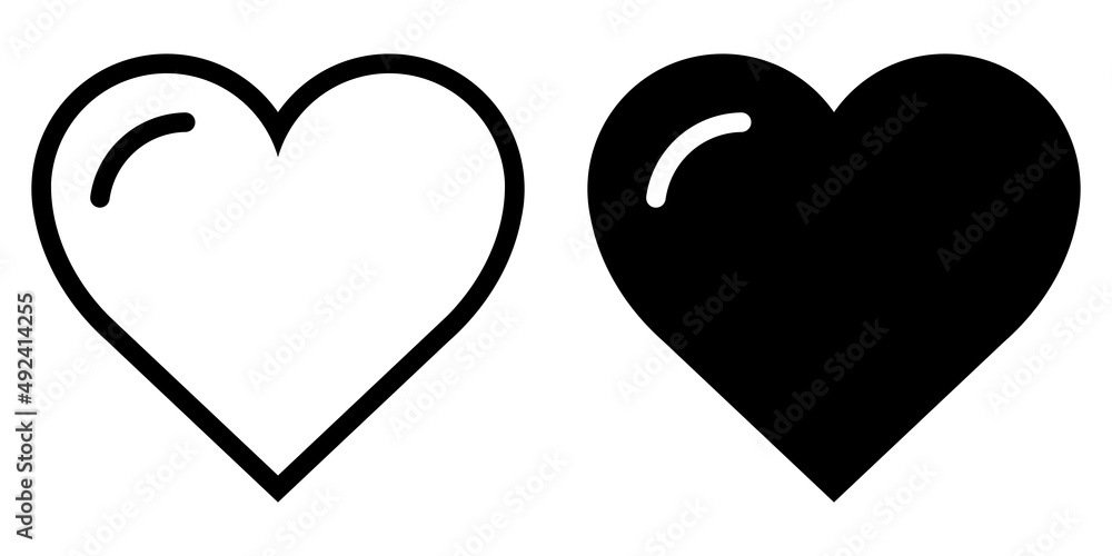 ofvs11 OutlineFilledVectorSign ofvs - heart vector icon . isolated transparent . love symbols . romantic / passion - valentine day . black outline and filled version . AI 10 / EPS 10 . g11286
