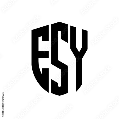 ESY letter logo design. ESY modern letter logo with black background. ESY creative  letter logo. simple and modern letter logo. vector logo modern alphabet font overlap style. Initial letters ESY  photo