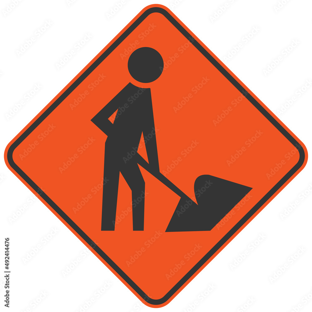 Road workers ahead sign image Road workers ahead sign image