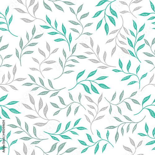 Seamless pattern green plant for wrapping