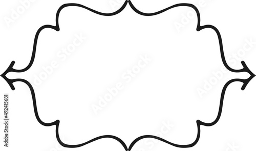 Hand-drawn element for text, sketch frame
