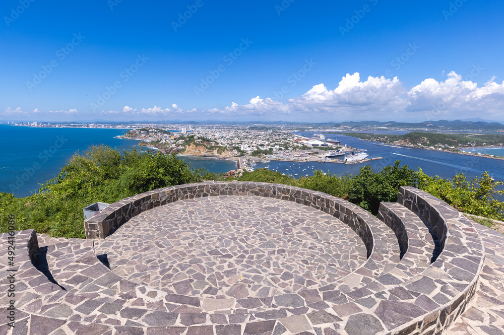 Mexico, views from Mazatlan panoramic skyline lookout Mirador Del Faro and Mirador de Crystal.
