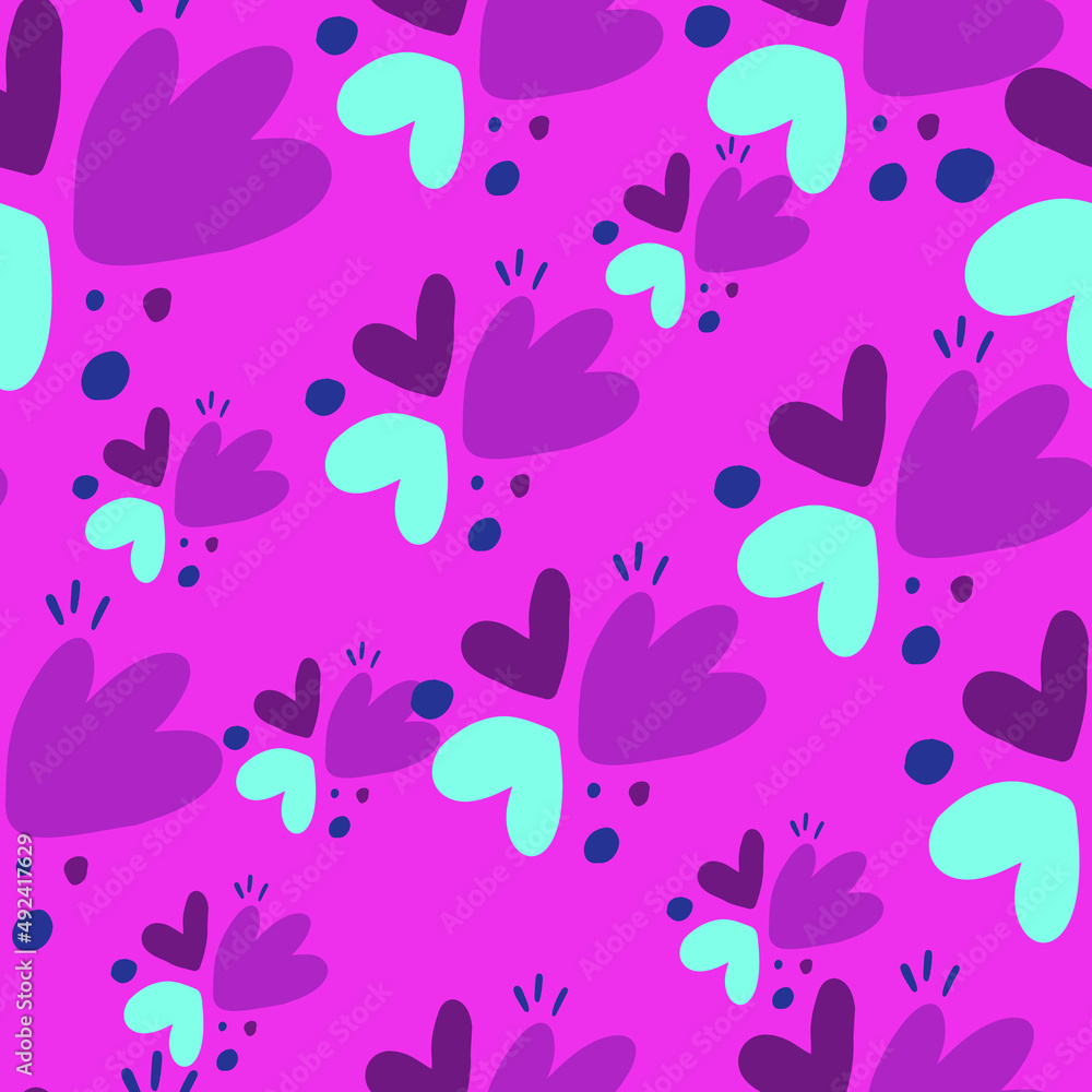 Childish pattern with flowers seamless pattern. Creative abstract heart shape wallpaper. Childish pattern with flowers seamless pattern. Creative abstract heart shape wallpaper.