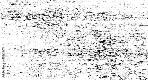 Monochrome texture composed of irregular graphic elements. Distressed uneven grunge background. Abstract vector illustration. Overlay for interesting effect and depth. Isolated on white background.