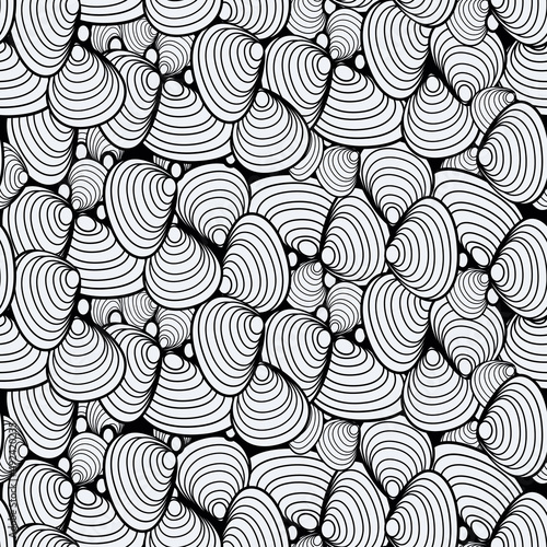 black and white mussel pattern