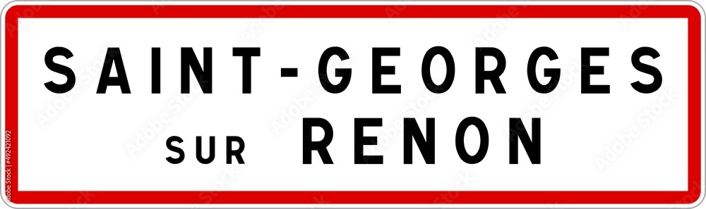 Panneau entrée ville agglomération Saint-Georges-sur-Renon / Town entrance sign Saint-Georges-sur-Renon Panneau entrée ville agglomération Saint-Georges-sur-Renon / Town entrance sign Saint-Georges-sur-Renon