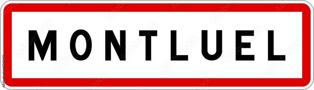 Panneau entrée ville agglomération Montluel / Town entrance sign Montluel Panneau entrée ville agglomération Montluel / Town entrance sign Montluel