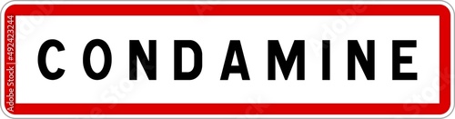 Panneau entrée ville agglomération Condamine / Town entrance sign Condamine photo