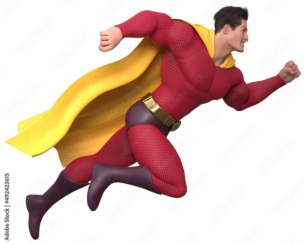 Superhero Running Isolated