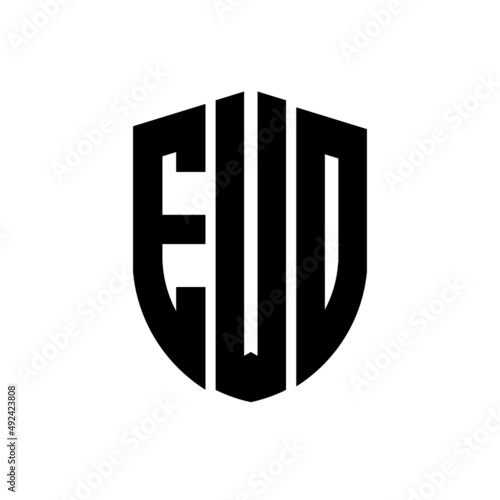 EWO letter logo design. EWO modern letter logo with black background. EWO creative  letter logo. simple and modern letter logo. vector logo modern alphabet font overlap style. Initial letters EWO  photo