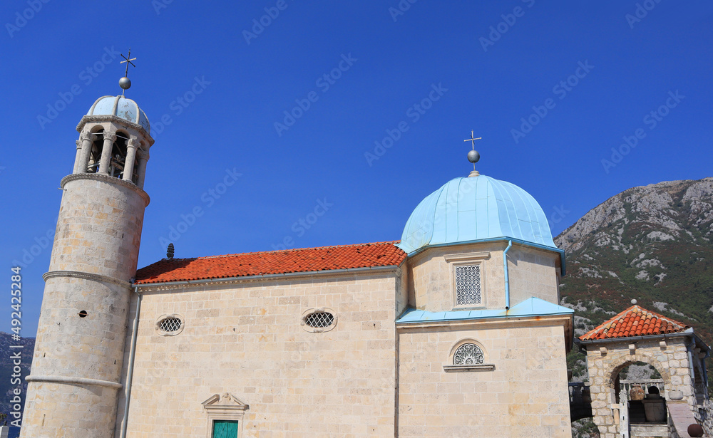 Church of Madonna on the reef on the island near Perast in Montenegro