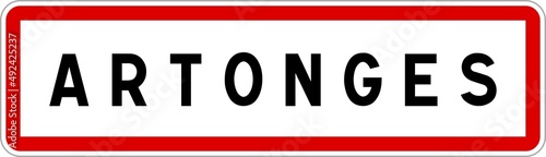 Panneau entrée ville agglomération Artonges / Town entrance sign Artonges