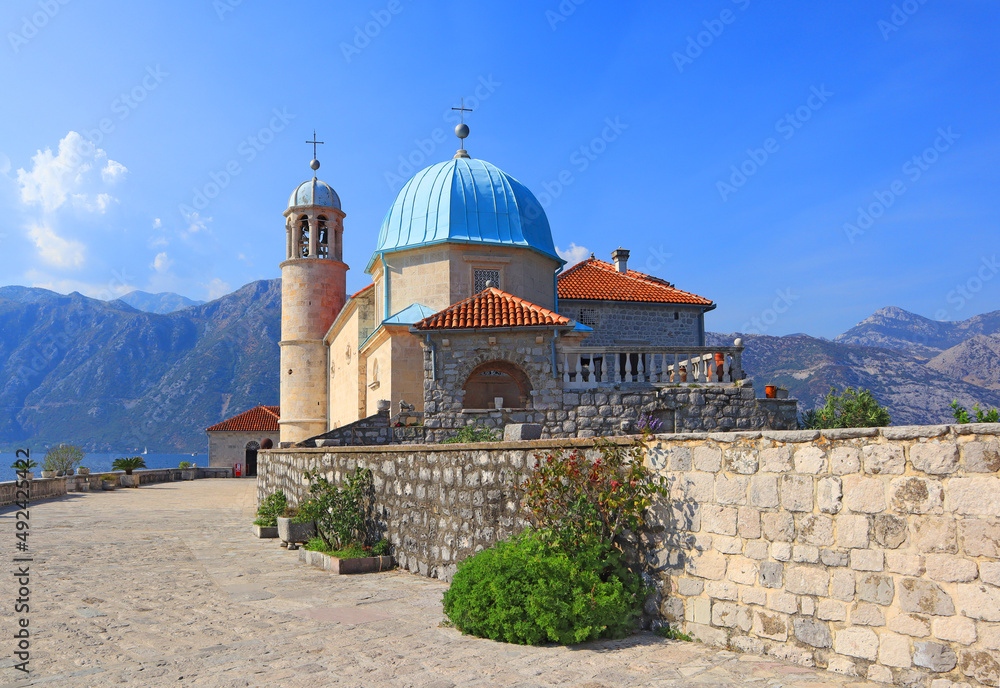 Church of Madonna on the reef on the island near Perast in Montenegro